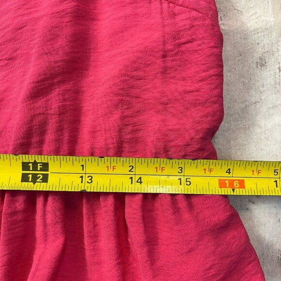 Abercrombie & Fitch Tiered Trapeze Midi Dress Pockets Size Small Cherry Summer - Picture 15 of 16